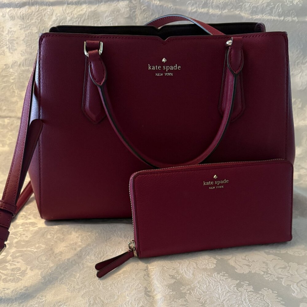 Kate Spade New York Tippy Triple Compartment Satchel with Matching Wallet